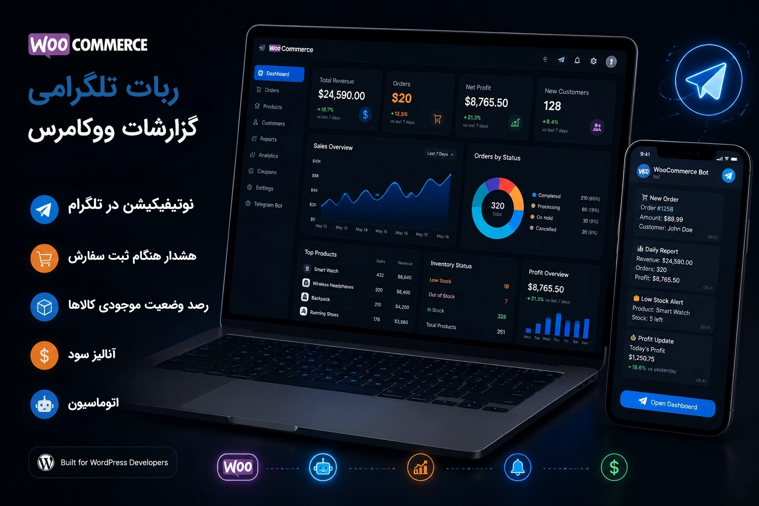 ربات تلگرامی سفارشات ووکامرس